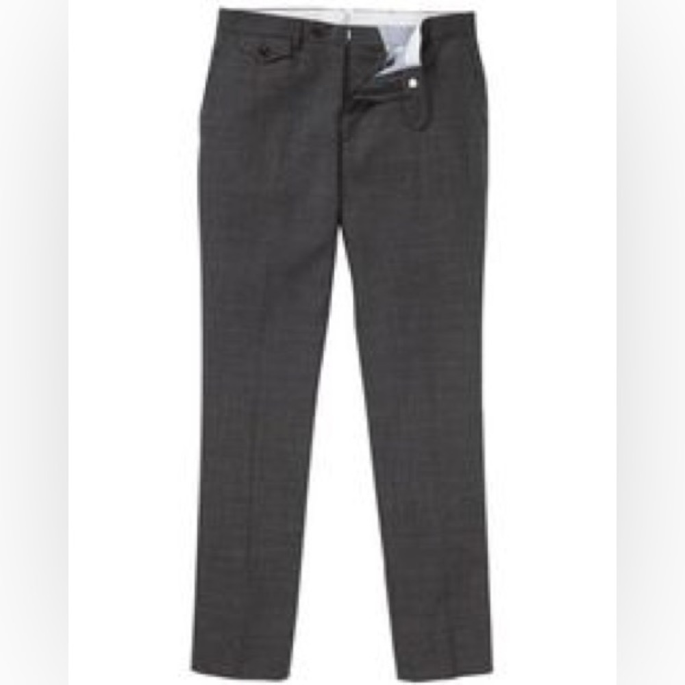 NWT Charles Tyrwhitt - Slim Fit Italian Flannel Wool Trouser - Charcoal - 36/30